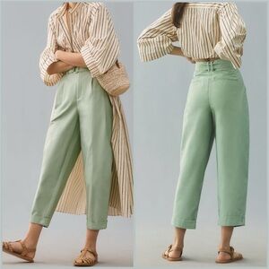 Maeve by Anthropologie High Waist Belted Tapered Pants Size 6 fits 8